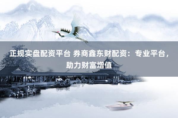 正规实盘配资平台 券商鑫东财配资：专业平台，助力财富增值