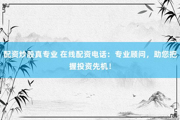 配资炒股真专业 在线配资电话：专业顾问，助您把握投资先机！