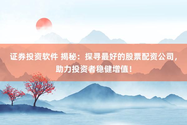 证券投资软件 揭秘：探寻最好的股票配资公司，助力投资者稳健增值！