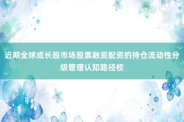近期全球成长股市场股票融资配资的持仓流动性分级管理认知路径校